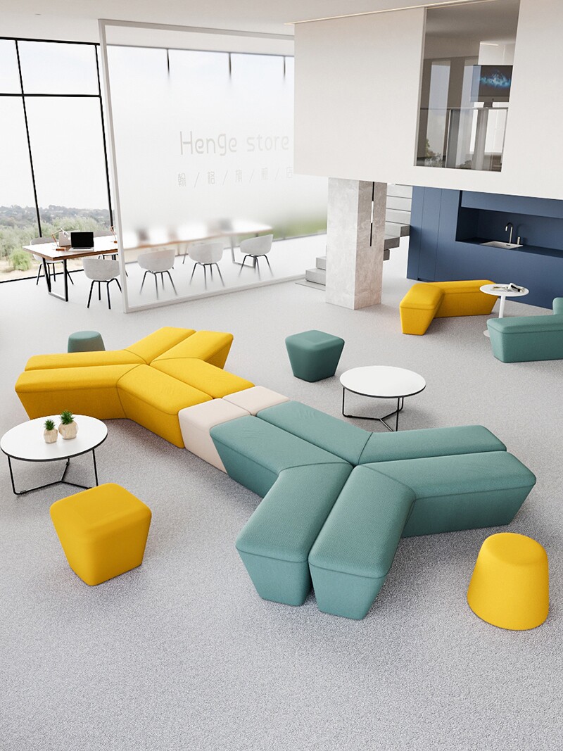 办公室休息区大厅休闲创意沙发商务接待洽谈等候异形组合简约现代