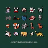 卡通动物胸针设计感小众配饰高档女别针固定衣服装 饰手工刺绣徽章