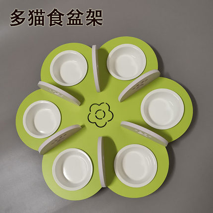 多只猫碗多猫食盆狗食盆小猫咪饮水器吃饭盆架宠物小桌子饭碗用品