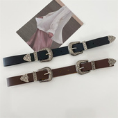 饰皮带 裙装 ins风女士双扣头宽腰带针扣外衣塑身时尚 外穿配饰衬衫