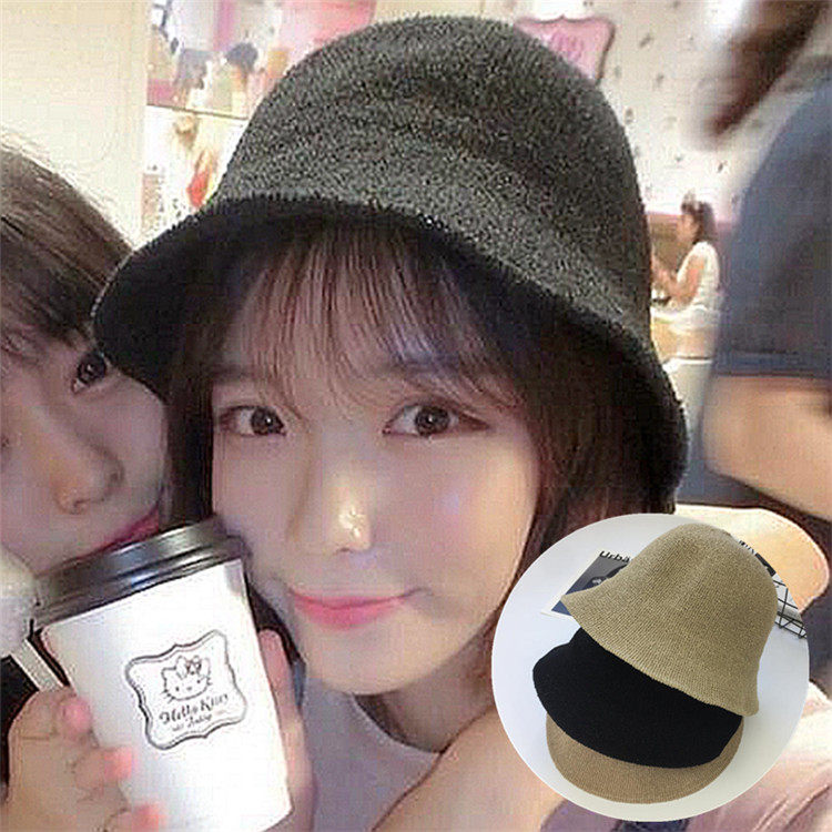 2018日韩春夏韩版薄棉线针织折叠荷叶边渔夫帽盆帽遮阳帽女帽子潮