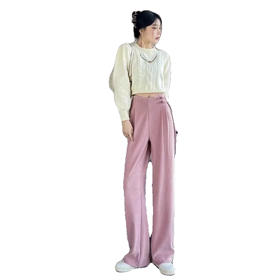 加绒加厚美拉德阔腿裤女冬