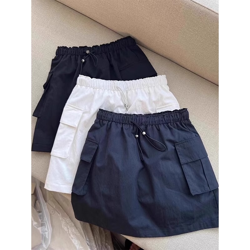 美式侧口袋工装短裙女