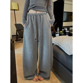 加绒加厚巨好版 休闲秋冬款 型 阔腿裤 松弛慵懒直筒拖地裤 清仓捡漏