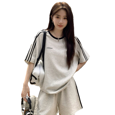 时尚短袖短裤运动套装女夏