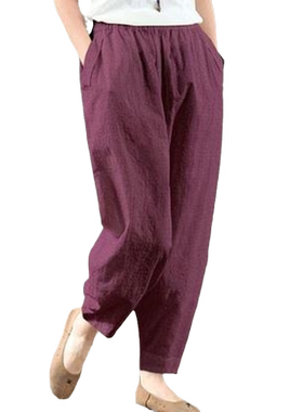 棉麻大码灯笼裤女夏季