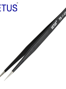 VETUS 防静电高精密镊子TS-11 ESD（140mm）不锈钢防磁防酸 钟表