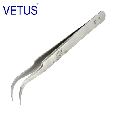 VETUS 高精密镊子ST-15 302不锈钢防磁防酸弯头镊子 钟表维修工具