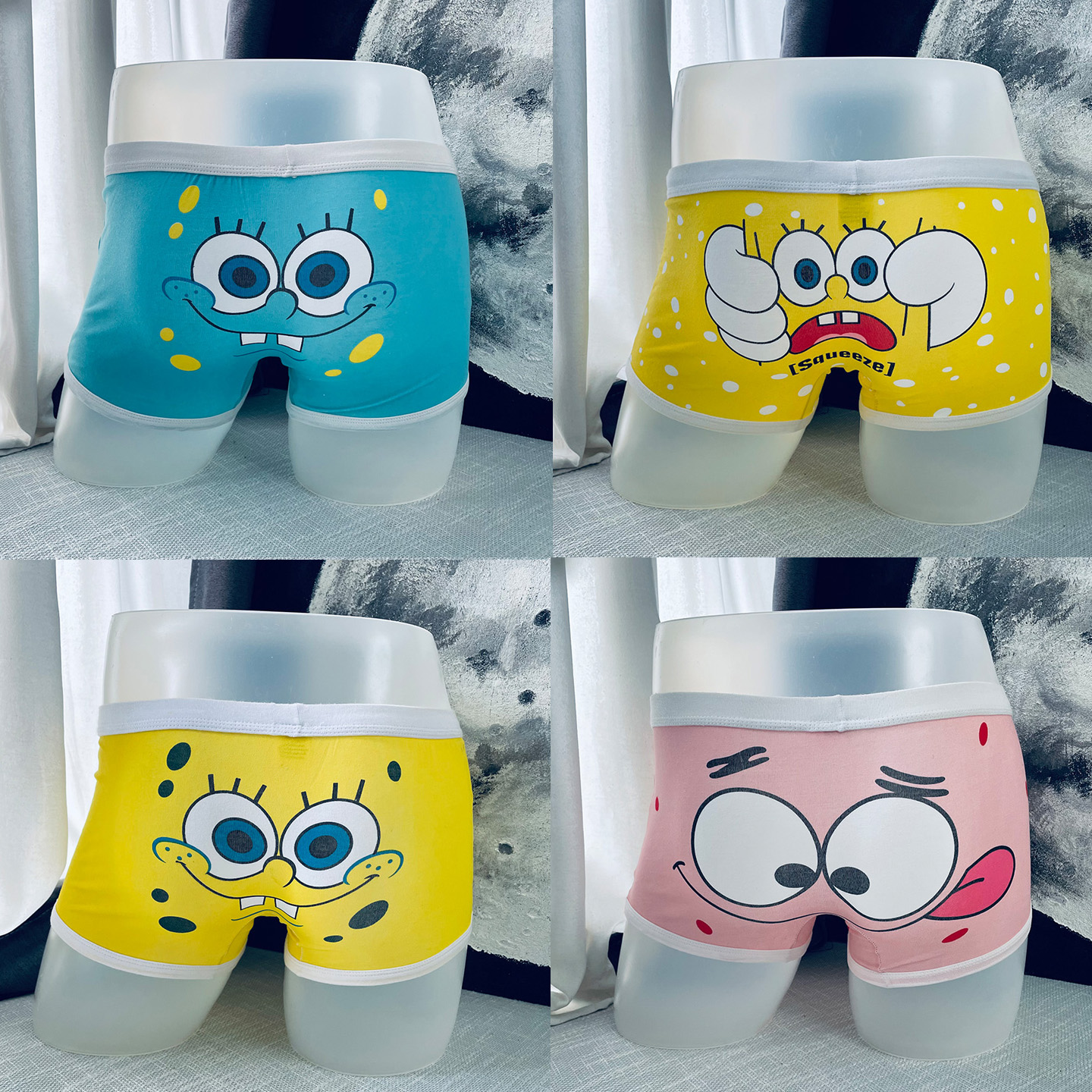 海绵宝宝男生卡通内裤平角短裤头