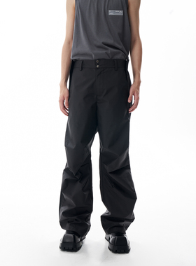 [TESHOP]SFTTR原创贯穿拉链防水冲锋机能廓形宽松打褶长裤无弹