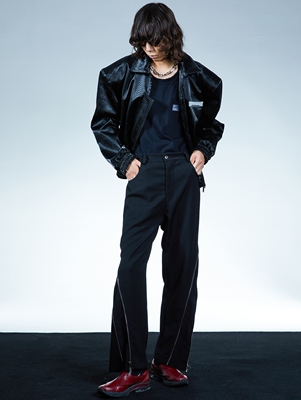 [TESHOP] SFTTR金属拉链直筒宽松廓形弧形西裤多穿法解构休闲长裤