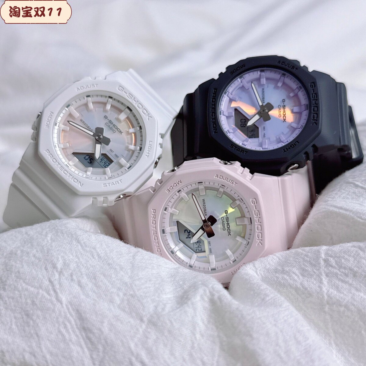 G-SHOCK手表女八角农家橡树潮流运动时尚学生防水腕表GMA-P2100PC