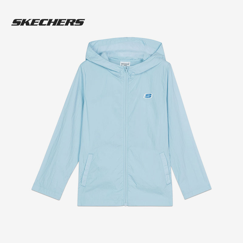 Skechers/斯凯奇正品2022春季新款儿童防晒运动连帽外套L222K087