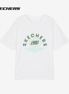 Skechers/斯凯奇正品时尚舒适休闲大童圆领运动短袖T恤 L222K064