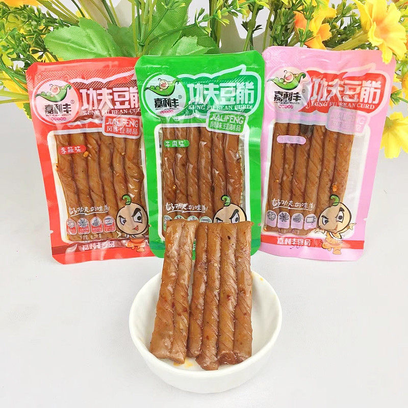 功夫豆筋手撕豆卷辣条儿时经典豆皮豆筋童年8090后怀旧休闲零食