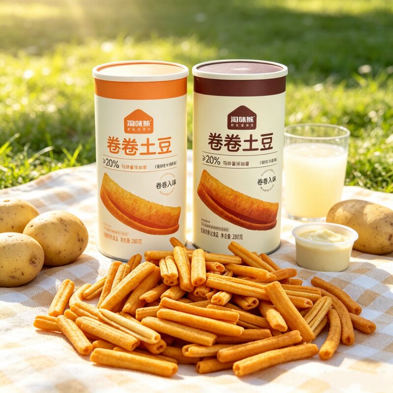 多口味卷卷土豆桶装酥脆薯条办公室解馋休闲下午茶点心解馋小零食