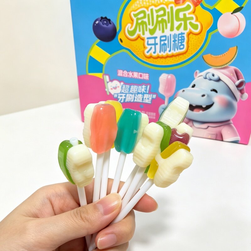 趣味刷刷乐牙刷糖果牙刷造型棒棒糖网红款爆儿童休闲小零食水果味