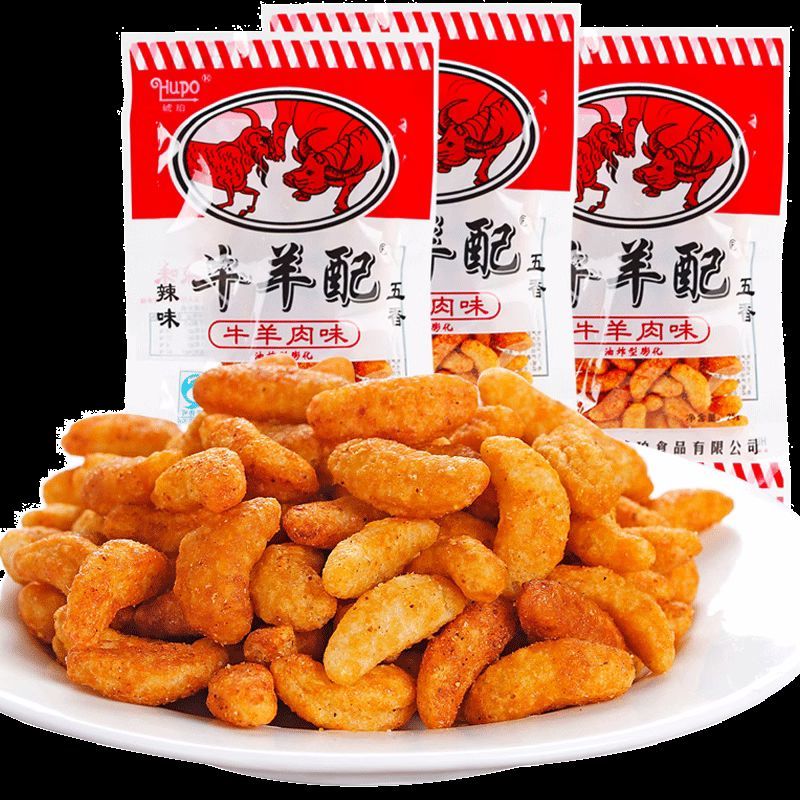 琥珀牛羊配五香辣味小米锅巴膨化零食8090后怀旧办公室散装零食铺