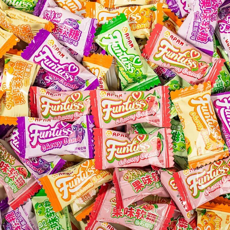 马来西亚进口欢特思水果软糖苹果番石榴黑加仑芒果味袋装解馋零食