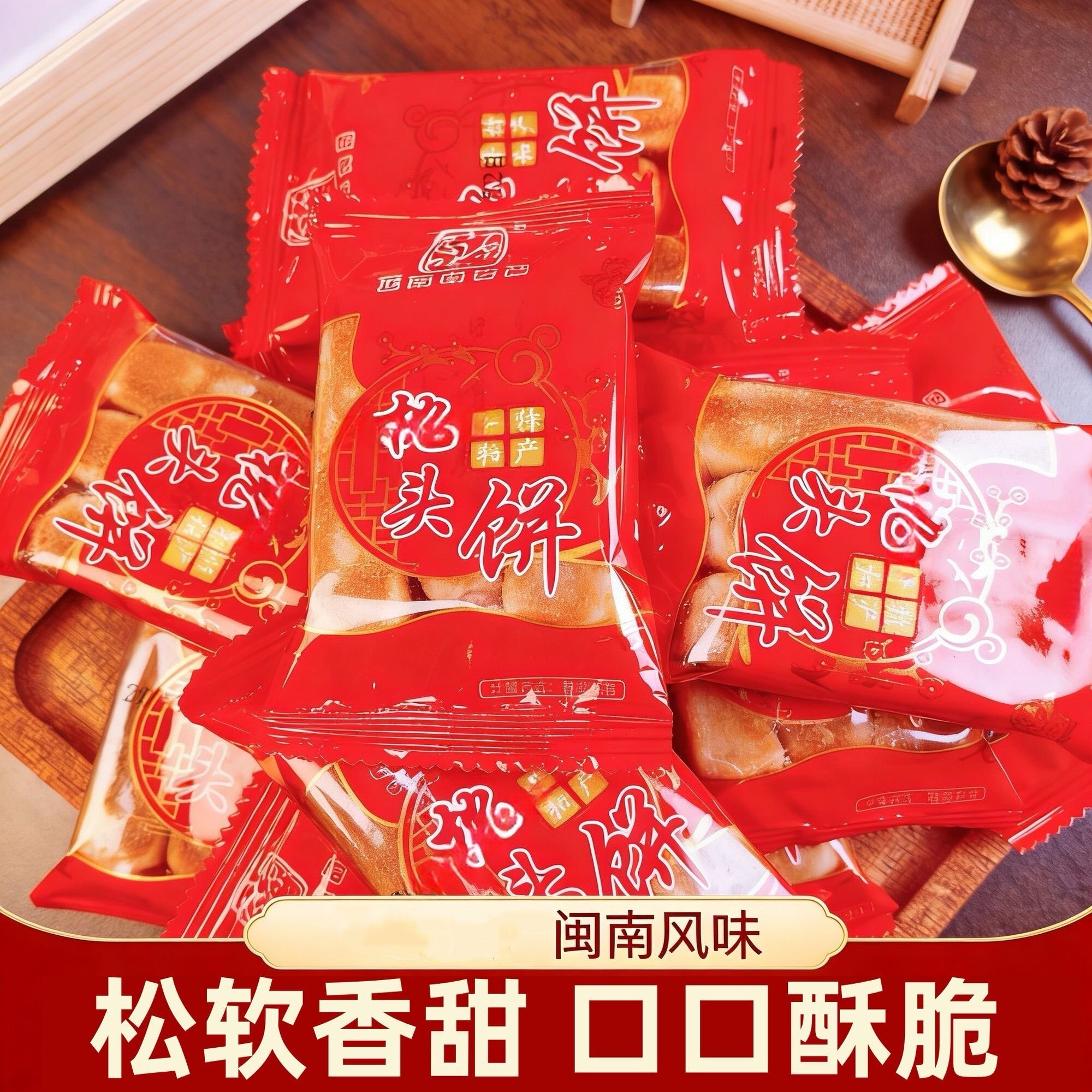 福建特产老式糕点特色茶点枕头饼手工制作外酥内软咸甜口味小吃