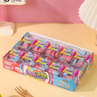可以吞的泡泡软糖儿童食品办公室休闲零食网红双色混合味软糖糖果