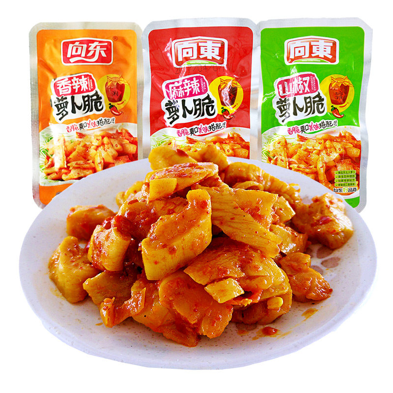 向东萝卜脆山椒干脆香辣下饭菜山椒味休闲食品麻辣味怀旧零食小吃
