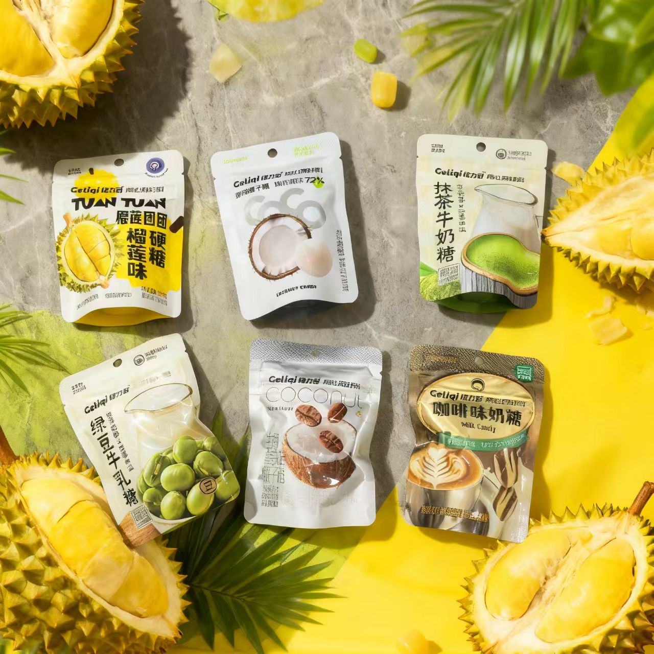 新品抹茶牛奶糖夹心糖原味椰子糖格力奇袋装糖果结婚喜糖休闲零食