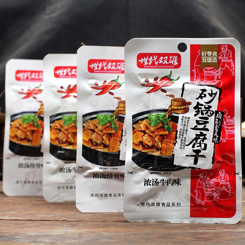 世代双雄浓汤砂锅豆腐湖南香辣豆腐干休闲麻辣豆干解馋小零食
