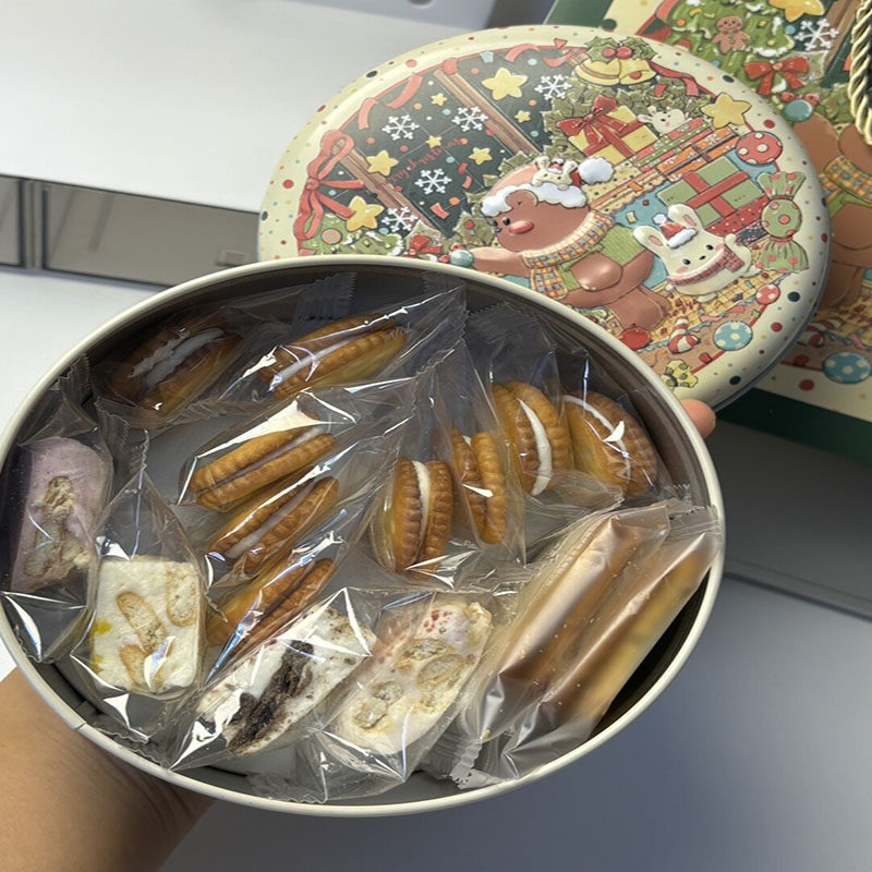 小熊铁罐雪花酥饼干独立小包装蔓越莓草莓味牛轧糖抹茶传统糕点