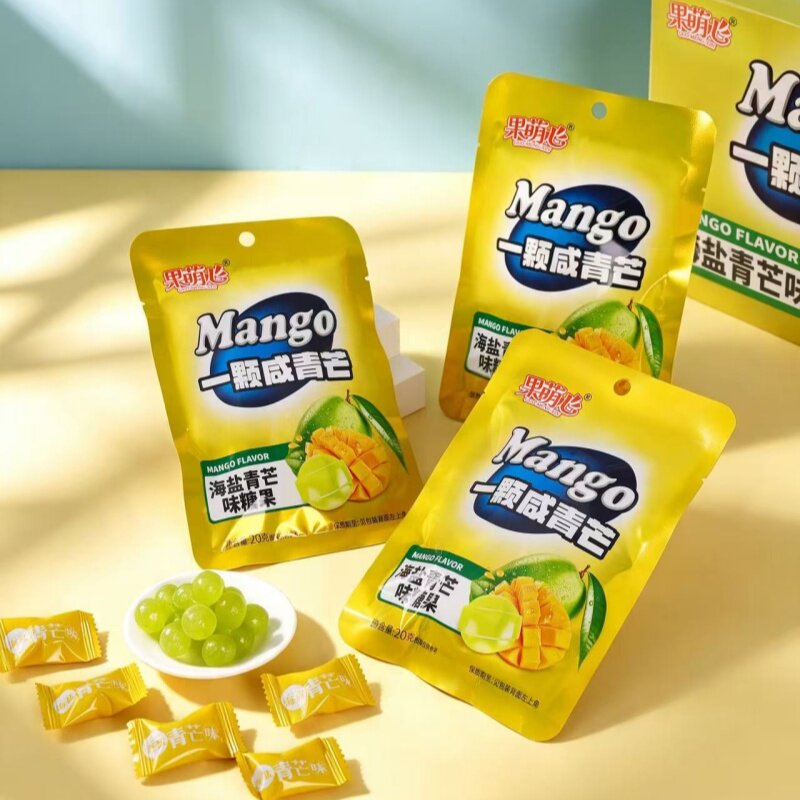 果萌心一颗咸青芒硬糖咸荔枝水果味儿童糖果高颜值校园小卖部批发