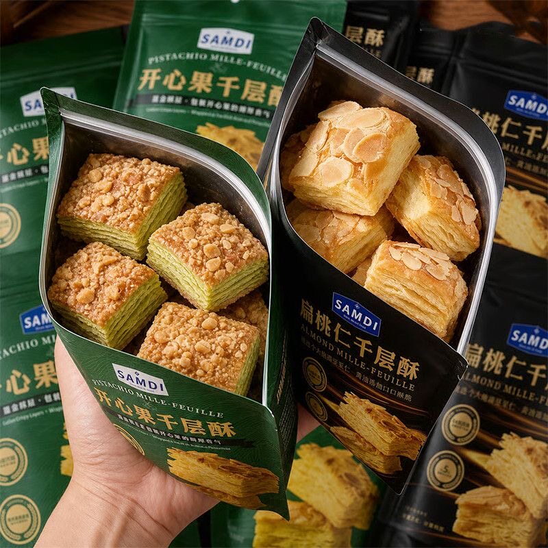扁桃仁千层酥袋装酥脆澳门同款饼干休闲下午茶点心解馋零食
