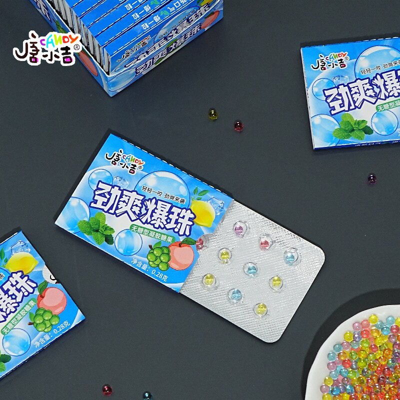 网红同款劲爽爆珠糖无糖型凝胶糖果清爽学生上课非提神醒脑非防困