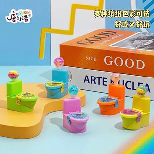 趣味搞怪可爱马桶炫彩棒棒跳跳糖儿童零食批发小卖部学校门口摆摊