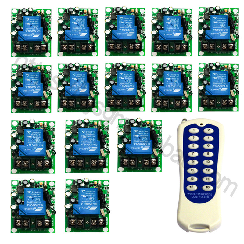 一拖十五15路无线遥控开关DC24V36V48V110V220V灯具电机电池阀遥