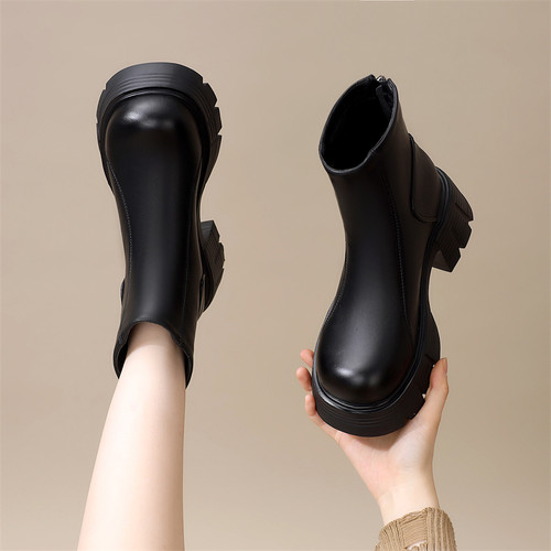 厚底切尔西马丁靴女款春秋靴子女2025新款爆款秋冬季女鞋加绒短靴