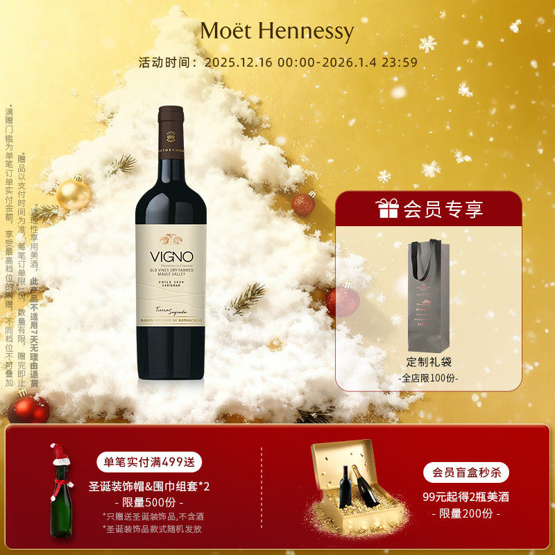 【官方直营】大地MAPU圣域维格诺佳丽酿红葡萄酒750ml 智利进口