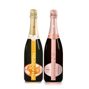 夏桐Chandon桃红天然+花园高泡葡萄酒高级起泡酒双支装