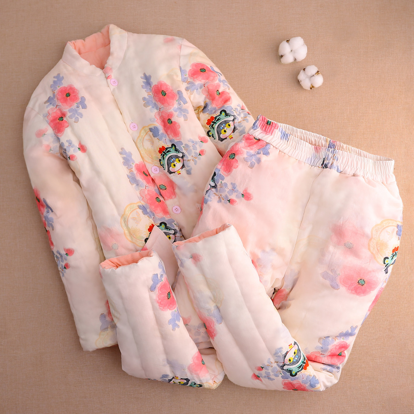 手工棉花女士棉衣套装成人加厚棉袄棉裤妈妈装棉服冬季保暖内胆