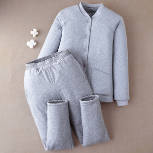 冬季 中老年加厚内穿棉衣棉裤 纯棉花内胆爸爸保暖贴身棉服套装 男士