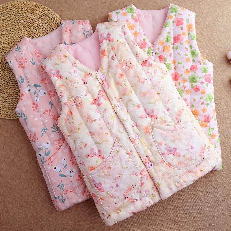 纯棉花手工女士国风马甲冬季成人马夹坎肩加厚保暖内胆外穿背心