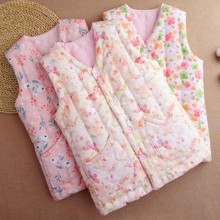 纯棉花手工女士国风马甲冬季成人马夹坎肩加厚保暖内胆外穿背心