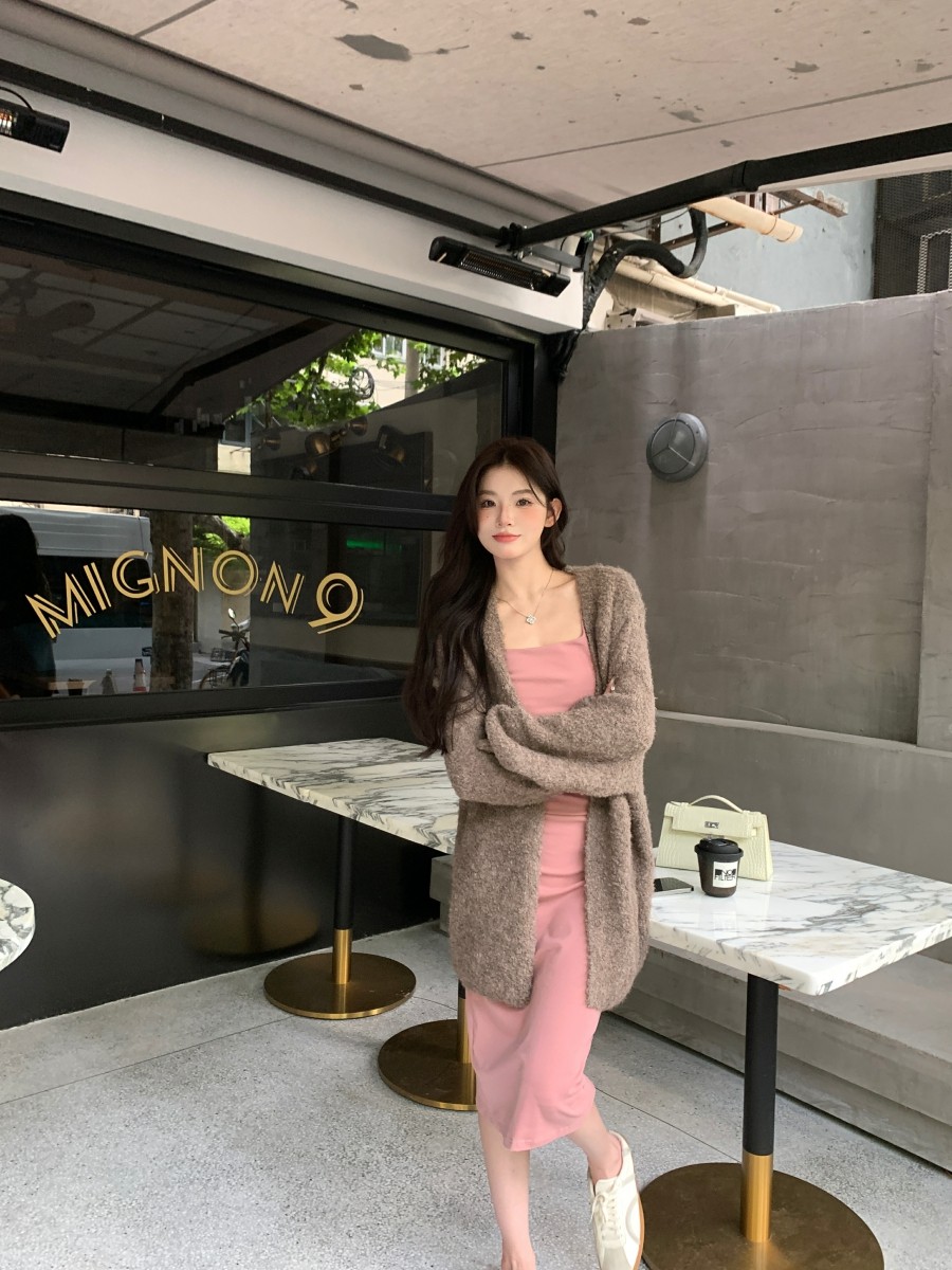 中长款宽松针织外套秋季