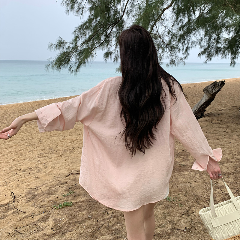 alex stevens 防晒薄款衬衫外套女2025新款夏季宽松长袖衬衣上衣