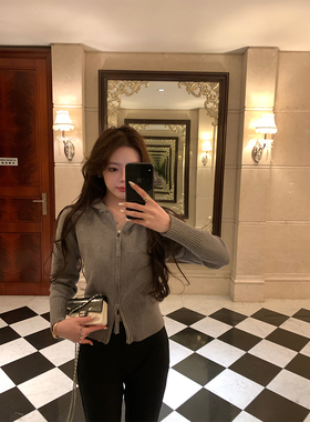 alex stevens连帽卫衣针织开衫外套女打底衫内搭秋季休闲显瘦上衣