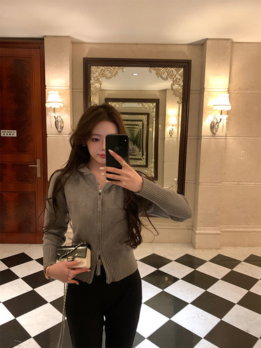 alex stevens连帽卫衣针织开衫外套女打底衫内搭秋季休闲显瘦上衣