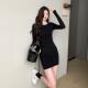 纯欲风修身 alex stevens性感紧身连衣裙女春秋季 短裙显瘦包臀裙子