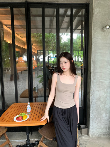alex stevens方领多色吊带背心女带胸垫弹力显瘦内搭打底上衣外穿