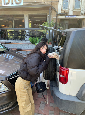 alex stevens肯豆风90白鸭绒短款立领羽绒服女冬季加厚面包服外套