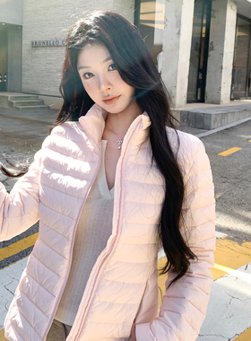 alex stevens轻薄排骨羽绒服女冬季2025修身面包服白鸭绒短款外套