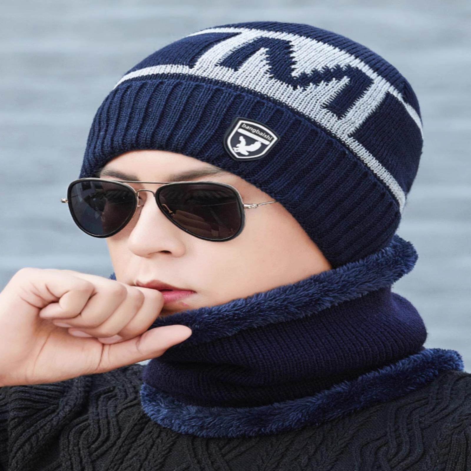 男士帽子冬季青年保暖加厚针织毛线帽韩版潮加绒秋冬棉帽防寒套头